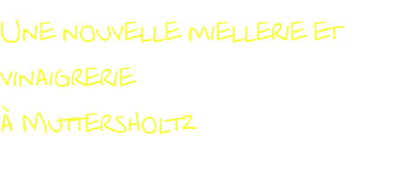 Une nouvelle miellerie et vinaigrerie
à Muttersholtz
